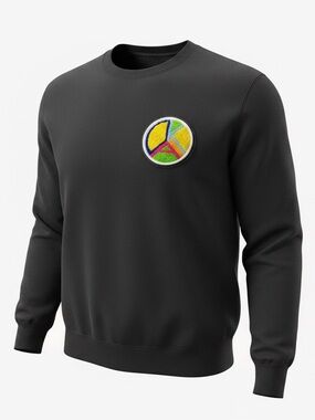 Oaklandish Men's Black Crewneck Sweater with Color Patch